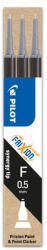 Pilot Rollertoll betét, 0, 25mm, tűhegyű, törölhető, PILOT "Frixion Point", fekete, 3db/cs (BLS-FRP5-B-S3)