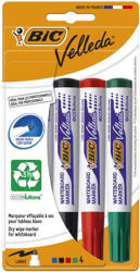 BIC Flipchart- és táblamarker készlet, 1, 4 mm, kúpos, BIC" Velleda ecolutions", 4 különböző szín (8757151) - eztkapdki
