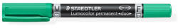 STAEDTLER Alkoholos marker, F/M, 0, 6/1, 5 mm, kúpos, kétvégű, STAEDTLER "Lumocolor Duo 348", zöld (348-5)
