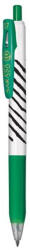 Zebra Zseléstoll, 0, 33 mm, nyomógombos, csíkos test, ZEBRA "Sarasa Clip", zöld (48294) - eztkapdki