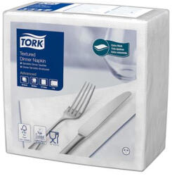Tork Szalvéta, 1/4 hajtogatott, 2 rétegű, 39, 5x39 cm, Advanced, TORK "Texturált Dinner", fehér (509414) - eztkapdki