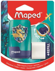 Maped Hegyező és radír, kétlyukú, tartályos, pótradírral, MAPED "Connect Dragon", sárkány (049224) - eztkapdki