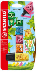 STABILO Szövegkiemelő készlet, 2-5 mm, STABILO "Boss Mini Animal Vibes", 5 különböző szín (B-62416-10) - eztkapdki