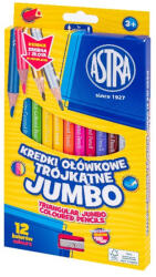 Astra Színes ceruza ASTRA Jumbo hengeres hegyezővel + arany/ezüst 12 színű (312023912) - eztkapdki