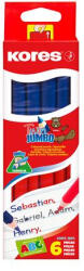 Kores Postairón, háromszögletű, KORES "Twin Jumbo", piros-kék (94851)