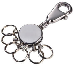 TROIKA Kulcstartó, 6 gyűrűvel, TROIKA "Patent", ezüst (KYR60/MC)