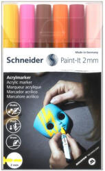 Schneider Akril marker készlet, 2 mm, SCHNEIDER "Paint-It 310", 6 különböző szín (120197) - eztkapdki