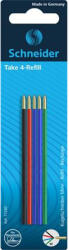 Schneider Golyóstollbetét, 0, 5mm, SCHNEIDER "Take 4", 4 különböző szín, 5db/bliszt (77290)