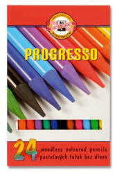 KOH-I-NOOR Színes ceruza készlet, henger alakú, famentes, KOH-I-NOOR "Progresso 8758/24", 24 különböző szín (7140095002) - eztkapdki