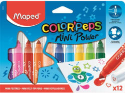 Maped Filctoll készlet, 6, 5 mm, kimosható, MAPED "Color`Peps Mini Power", 12 különböző szín (846612) - eztkapdki