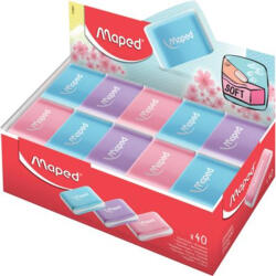 Maped Radír display, MAPED "Essentials Soft Pastel", vegyes színek, 40db/disp (112921)