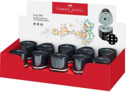 Faber-Castell Hegyező display, háromlyukú, tartályos, FABER-CASTELL "Grip 2001 Trio", fekete (283899)