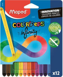 Maped Színes ceruza készlet, háromszögletű, MAPED "Color`Peps INFINITY", 12 különböző szín (861600)