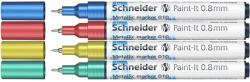 Schneider Akril marker készlet, 0, 8 mm, SCHNEIDER "Paint-It 010", 4 különböző metálfényű szín (ML01011502) - eztkapdki