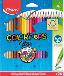 Maped Színes ceruza készlet, háromszögletű, MAPED "Color`Peps", 24 különböző szín (183224FC)