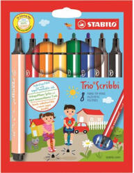 STABILO Filctoll készlet, 1, 5-2 mm, rugós hegy, STABILO "Trio Scribbi", 8 különböző szín (368/8-03/ 368/8-01) - eztkapdki