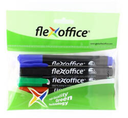 FlexOffice Alkoholos marker, 1, 5 mm, kúpos, FLEXOFFICE "PM03", 4 különböző szín (FO-PM03SET) - eztkapdki