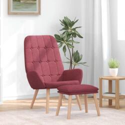 vidaXL Scaun de relaxare cu taburet, rosu vin, textil GartenMobel Dekor (3315155)