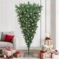 vidaXL Pom de Craciun artificial cu design rasturnat, pre-luminat, cu set de mingi GartenMobel Dekor (3396877)