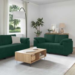 vidaXL Set canapele 2 piese cu perne catifea verde închis GartenMobel Dekor (3324751) Canapea