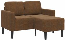 vidaXL Canapea cu 2 locuri si sezlong în forma de L, maro, 125 cm, piele ecologica GartenMobel Dekor (4107088) Canapea