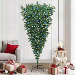 vidaXL Brad de Craciun artificial cu design cu susul în jos si set de globuri GartenMobel Dekor (3396880)