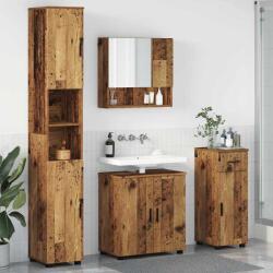 vidaXL Set de mobilier pentru baie cu sertar cu usa 4 pcs Lemn Vechi GartenMobel Dekor (3392981)