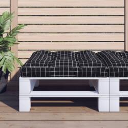 vidaXL Perna de paleti, negru, 70x70x12 cm, textil, model carouri GartenMobel Dekor (360485)