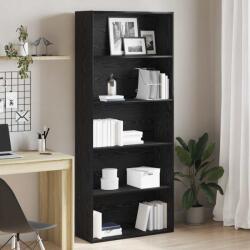 vidaXL Dulap de carti din stejar negru, 80x30x189 cm, lemn prelucrat GartenMobel Dekor (3329274) Biblioteca