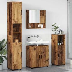 vidaXL Set de mobilier pentru baie Pe perete cu usa 4 pcs Lemn Vechi GartenMobel Dekor (3392971)