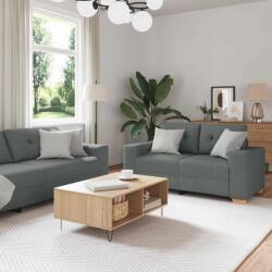 vidaXL Set canapele 2 piese cu perne gri închis, material textil GartenMobel Dekor (3324711) Canapea