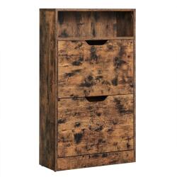 VASAGLE Dulap pentru pantofi VASAGLE cu 2 usi flip si raft, maro rustic (EZ-LBC040X01) Pantofar