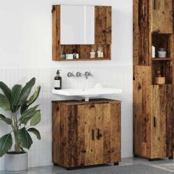 vidaXL Set de mobilier pentru baie Pe perete cu usa 2 pcs Lemn Vechi GartenMobel Dekor (3392941)