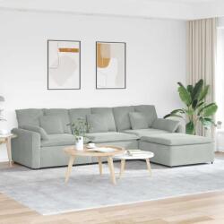 vidaXL Canapea modulara cu taburet si perne, gri deschis GartenMobel Dekor (3321069) Canapea