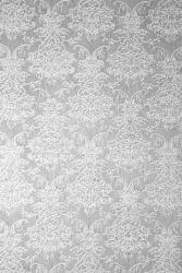  Hârtie decorativă flizelină albă - brocart argintiu. ornament 58x90cm