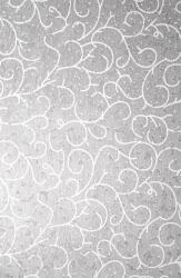  Hârtie decorativă flizelină albă - dantelă argintie cu sclipici 58x90cm