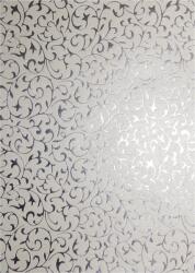  Hârtie decorativă metalizată ecru - dantelă argintie 56x76cm