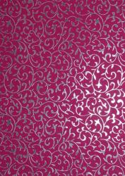  Hârtie decorativă amarant - dantelă argintie 56x76cm