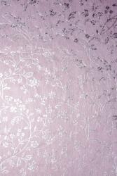  Hârtie decorativă flizelină roz deschis - flori argintii 19x29 5 buc