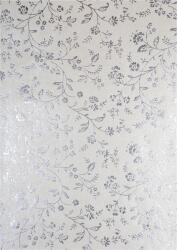  Hârtie decorativă metalizată ecru - flori argintii 56x76cm