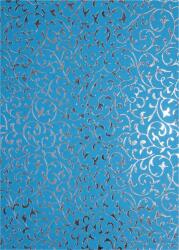  Hârtie decorativă albastră - dantelă argintie 56x76cm