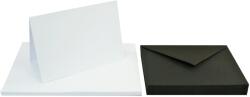 Arena Set de hârtie Arena 250g albă bigată + plic C6 Nero negru 25 buc