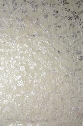  Hârtie decorativă flizelină ecru - flori argintii 58x90cm