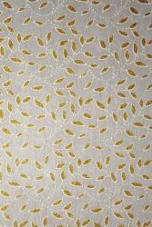  Hârtie decorativă flizelină ecru - frunze aurii cu sclipici 58x90cm