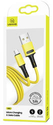 USAMS U52microUSB 2A Fast Charge, 1m, kábel, sárga