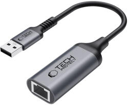 Tech-Protect UltraBoost USB-A 3.0 / Ethernet RJ45 1000 Mbps, adapter, fekete