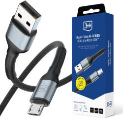 3mk Protection Hyper Cable N-SERIES USB-A - MicroUSB 50 cm QC 3.0 5 V/2A 10W, kábel, fekete
