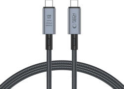 Tech-Protect UltraBoost Max USB-C 4.0 / USB-C 4.0 PD 240W, 8K 40 Gbps, 1m, kábel, szürke
