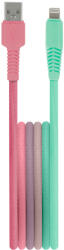 Setty USB - Lightning, 1, 5m, 2.4A, KGA-L-1.52420, kábel, türkisz, rózsaszín