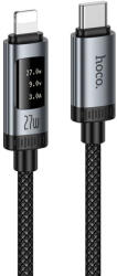 hoco. U148 USB-C - Lightning 27W, 1, 2m, digitális kijelzős, kábel, fekete
